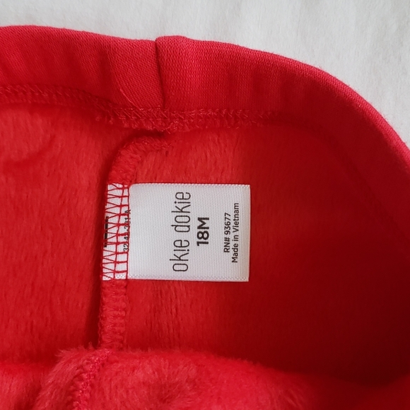 Toddler girls red fleece pants a zip up hoodie. - Picture 5 of 5